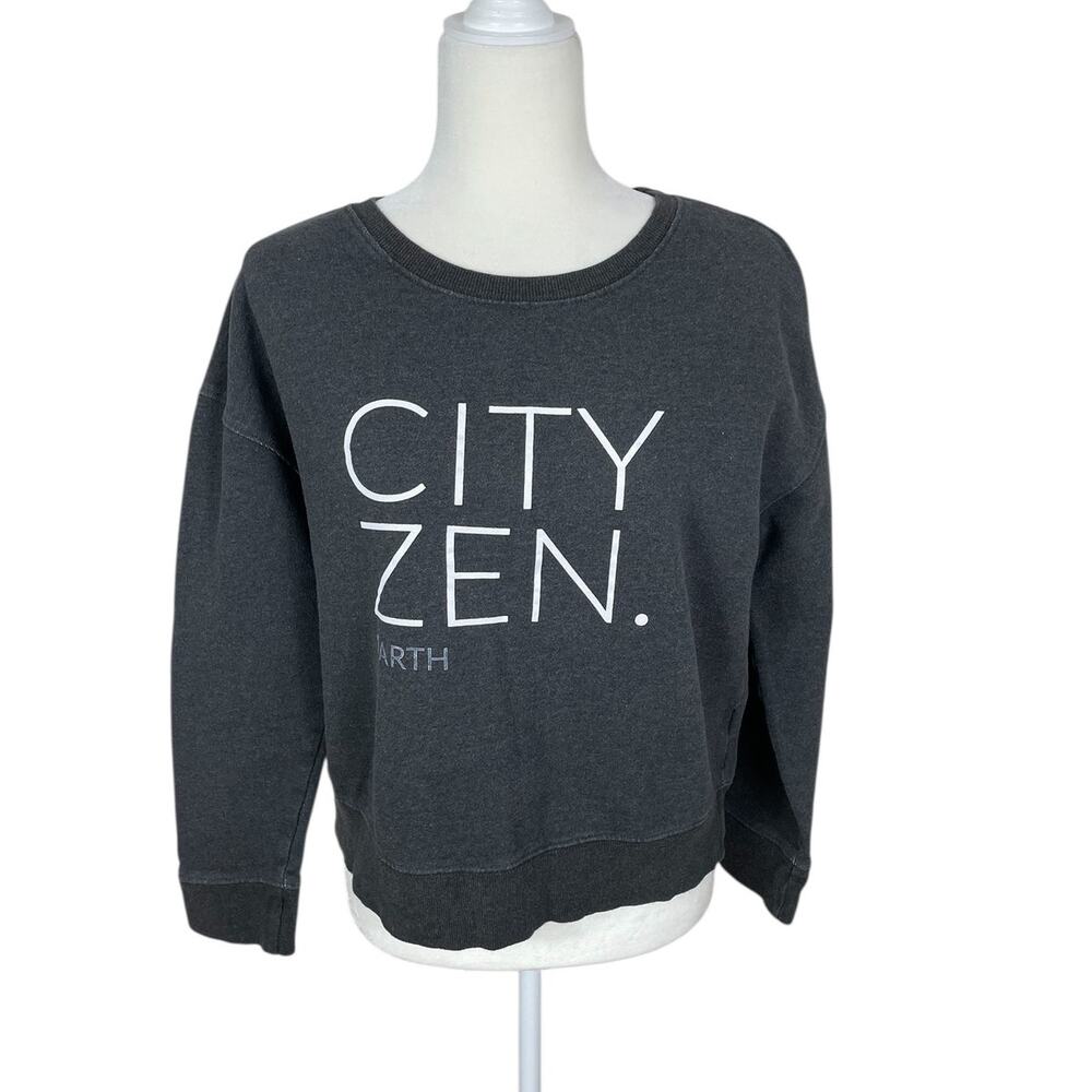 Pact Organic Cotton City Zen Earth Crewneck Sweatshirt Gray Sz Small Sustainable